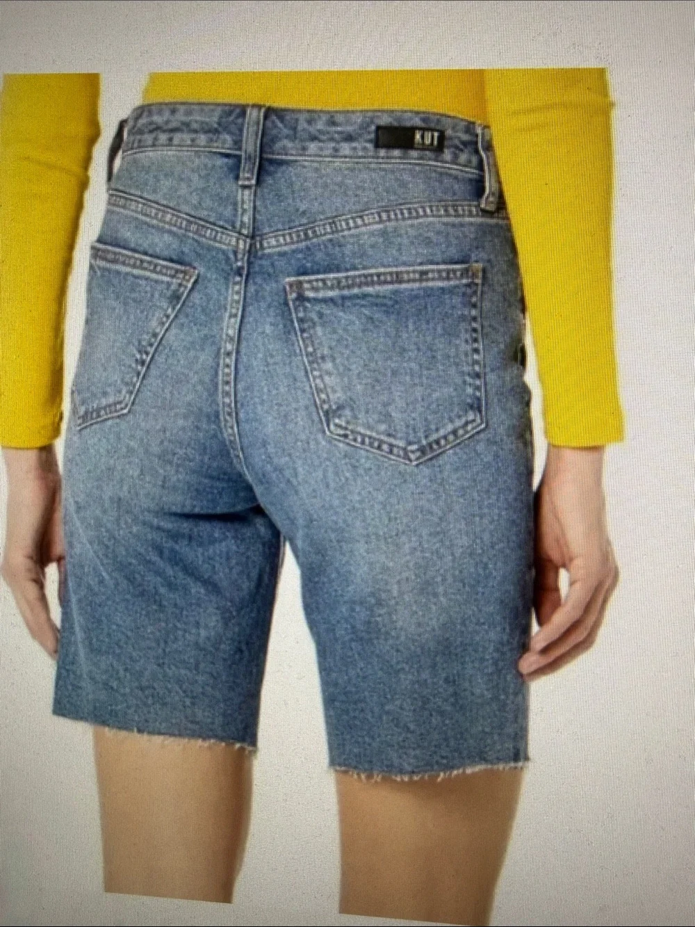 NWT Kut from the Kloth Margot Long Short Denim Raw Hem Cuff or Not High Rise 10